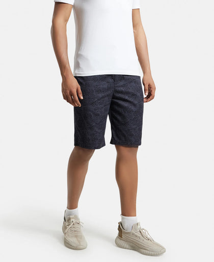 Super Combed Mercerized Cotton Woven Fabric Bermuda with Side Pockets - Graphite Printed-5