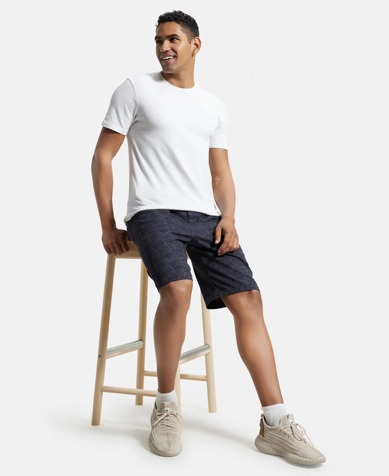 Super Combed Mercerized Cotton Woven Fabric Bermuda with Side Pockets - Graphite Printed-6