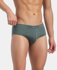 Super Combed Cotton Rib Solid Brief with StayFresh Treatment - Balsam Green (Pack of 2)