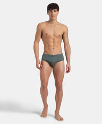 Super Combed Cotton Rib Solid Brief with StayFresh Treatment - Balsam Green (Pack of 2)