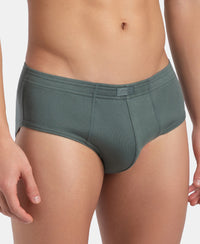 Super Combed Cotton Rib Solid Brief with StayFresh Treatment - Balsam Green (Pack of 2)