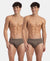 Super Combed Cotton Rib Solid Brief with StayFresh Treatment - Dark Khaki (Pack of 2)