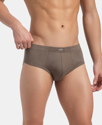 Super Combed Cotton Rib Solid Brief with StayFresh Treatment - Dark Khaki (Pack of 2)