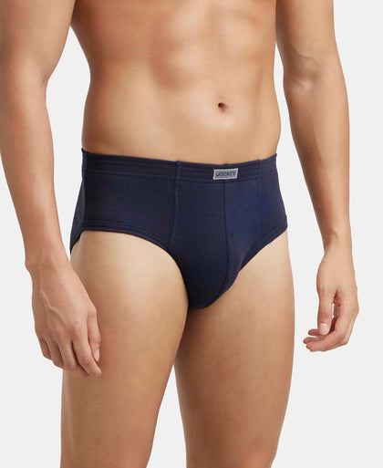 Super Combed Cotton Rib Solid Brief with StayFresh Treatment - Deep Navy-2