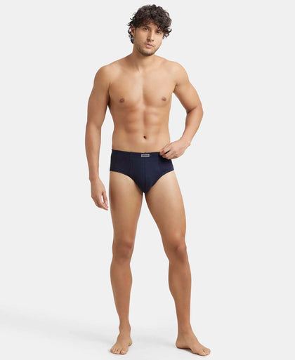 Super Combed Cotton Rib Solid Brief with StayFresh Treatment - Deep Navy-4