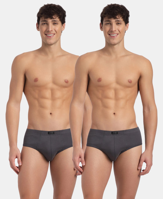 Super Combed Cotton Rib Solid Brief with StayFresh Treatment - Magnet (Pack of 2)