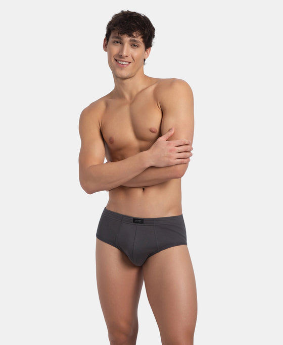 Super Combed Cotton Rib Solid Brief with StayFresh Treatment - Magnet (Pack of 2)