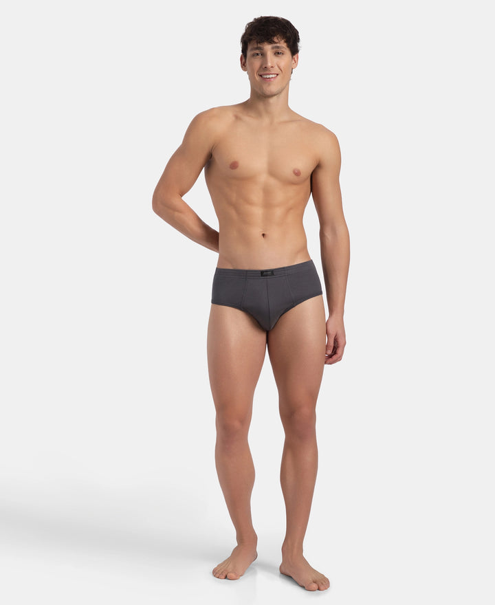 Super Combed Cotton Rib Solid Brief with StayFresh Treatment - Magnet (Pack of 2)