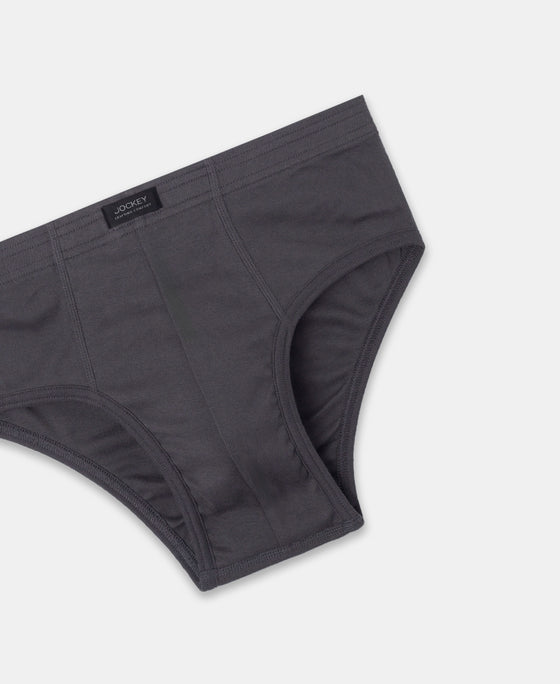 Super Combed Cotton Rib Solid Brief with StayFresh Treatment - Magnet (Pack of 2)