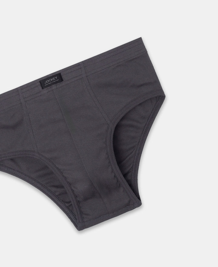 Super Combed Cotton Rib Solid Brief with StayFresh Treatment - Magnet (Pack of 2)
