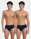 Super Combed Cotton Rib Solid Brief with StayFresh Treatment - Pageant Blue (Pack of 2)