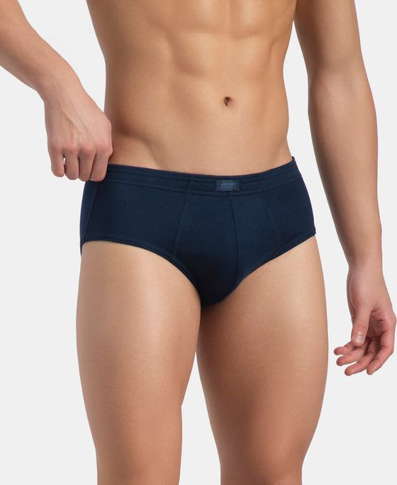 Super Combed Cotton Rib Solid Brief with StayFresh Treatment - Pageant Blue (Pack of 2)