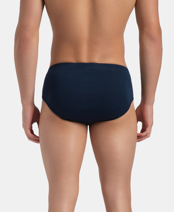 Super Combed Cotton Rib Solid Brief with StayFresh Treatment - Pageant Blue (Pack of 2)