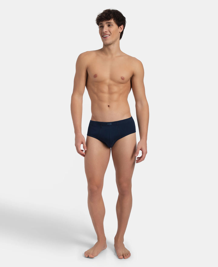 Super Combed Cotton Rib Solid Brief with StayFresh Treatment - Pageant Blue (Pack of 2)
