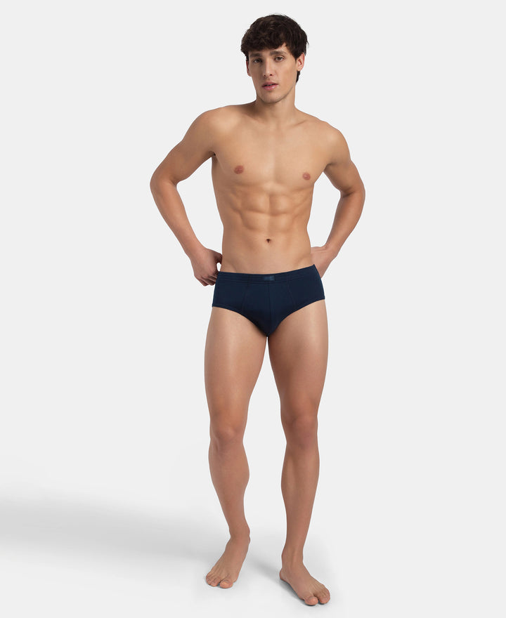 Super Combed Cotton Rib Solid Brief with StayFresh Treatment - Pageant Blue (Pack of 2)