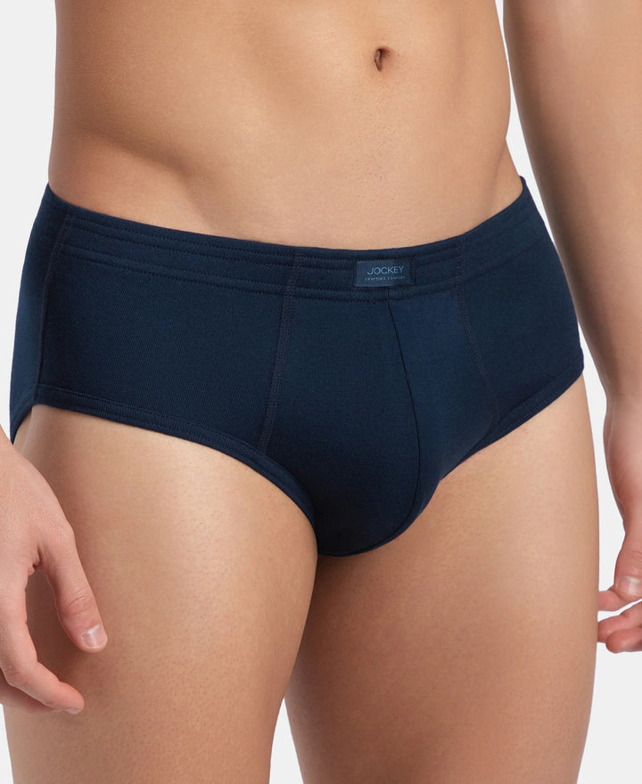 Super Combed Cotton Rib Solid Brief with StayFresh Treatment - Pageant Blue (Pack of 2)