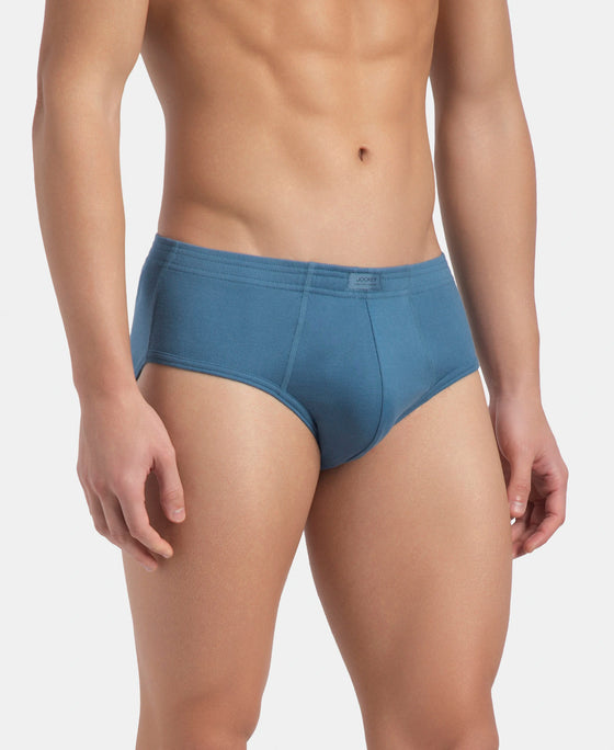 Super Combed Cotton Rib Solid Brief with StayFresh Treatment - Stellar (Pack of 2)