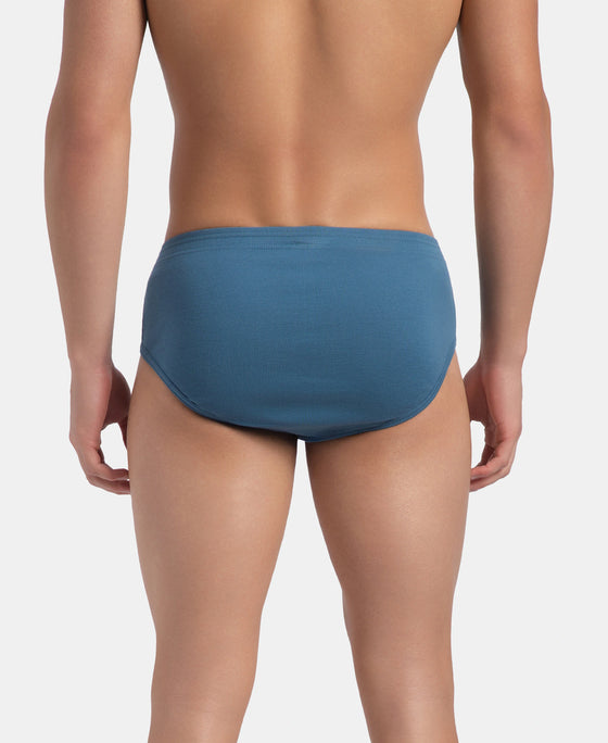 Super Combed Cotton Rib Solid Brief with StayFresh Treatment - Stellar (Pack of 2)
