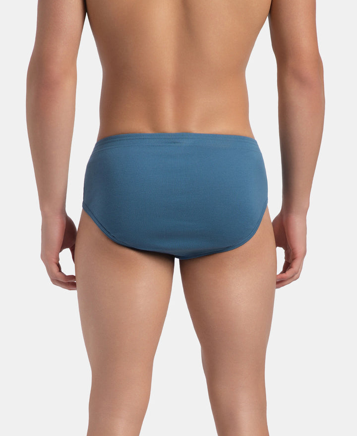 Super Combed Cotton Rib Solid Brief with StayFresh Treatment - Stellar (Pack of 2)