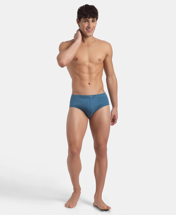 Super Combed Cotton Rib Solid Brief with StayFresh Treatment - Stellar (Pack of 2)