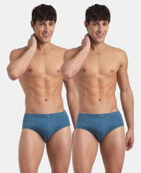 Super Combed Cotton Rib Solid Brief with StayFresh Treatment - Stellar (Pack of 2)