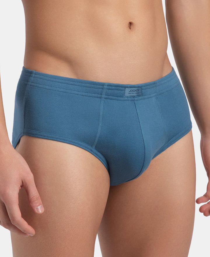 Super Combed Cotton Rib Solid Brief with StayFresh Treatment - Stellar (Pack of 2)