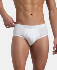 Super Combed Cotton Rib Solid Brief with StayFresh Treatment - White (Pack of 2)