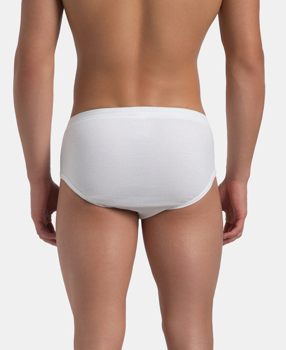 Super Combed Cotton Rib Solid Brief with StayFresh Treatment - White (Pack of 2)