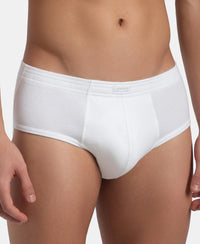 Super Combed Cotton Rib Solid Brief with StayFresh Treatment - White (Pack of 2)