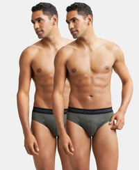 Super Combed Cotton Solid Brief with Stay Fresh Treatment - Deep Olive (Pack of 2)