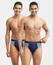 Super Combed Cotton Solid Brief with Stay Fresh Treatment - Mid Grey Melange & Navy (Pack of 2)