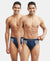 Super Combed Cotton Solid Brief with Stay Fresh Treatment - Mid Grey Melange & Navy (Pack of 2)