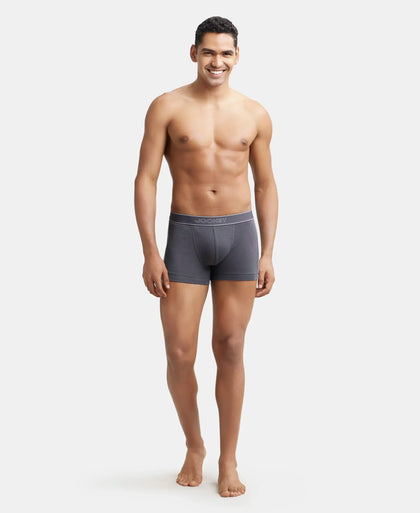 Super Combed Cotton Rib Solid Trunk with StayFresh Treatment - Asphalt (Pack of 2)