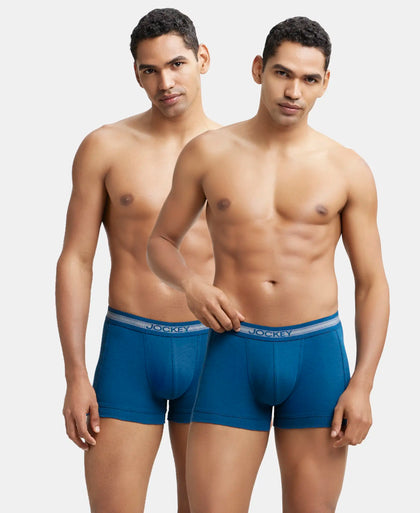 Super Combed Cotton Rib Solid Trunk with StayFresh Treatment - Poseidon (Pack of 2)