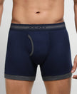 Super Combed Cotton Rib Solid Boxer Brief with StayFresh Treatment - Deep Navy & Charcoal Melange