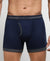 Super Combed Cotton Rib Solid Boxer Brief with StayFresh Treatment - Deep Navy & Charcoal Melange