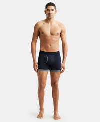Super Combed Cotton Rib Solid Boxer Brief with StayFresh Treatment - Deep Navy & Charcoal Melange