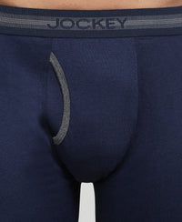 Super Combed Cotton Rib Solid Boxer Brief with StayFresh Treatment - Deep Navy & Charcoal Melange