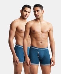 Super Combed Cotton Rib Solid Boxer Brief with StayFresh Treatment - Reflecting Pond & Mid Grey Mel (Pack of 2)