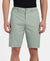 Super Combed Mercerised Cotton Woven Straight Fit Shorts with Side Pockets - Iceberg Green