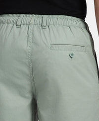 Super Combed Mercerised Cotton Woven Straight Fit Shorts with Side Pockets - Iceberg Green