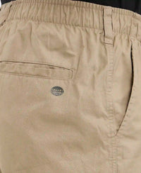 Super Combed Mercerised Cotton Woven Straight Fit Shorts with Side Pockets - Khaki-7