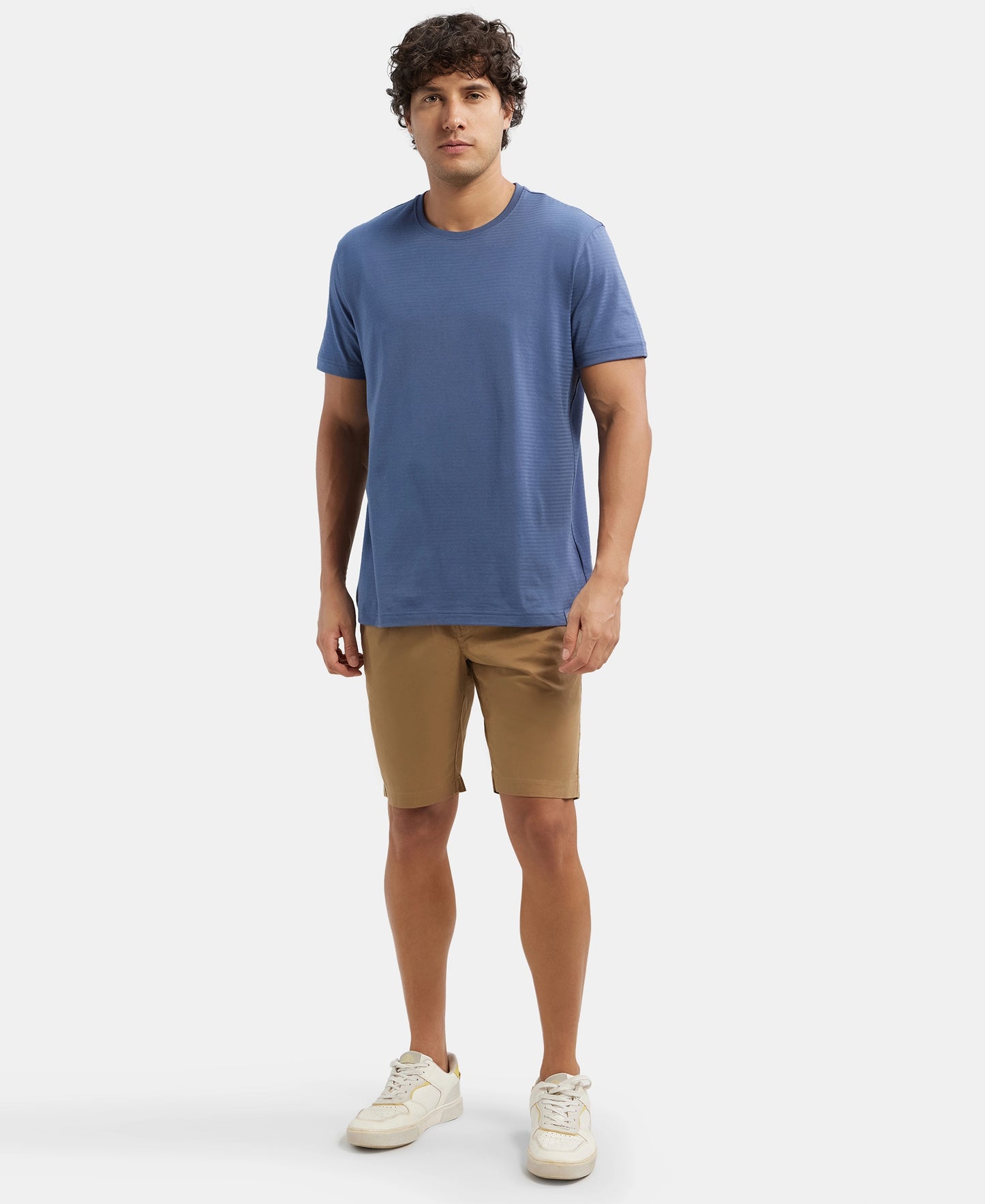 Super Combed Mercerised Cotton Woven Straight Fit Shorts with Side Pockets - Sepia Tint