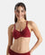 Wirefree Non Padded Super Combed Cotton Elastane Stretch Medium Coverage Cross Over Everyday Bra - Pomegranate