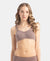 Wirefree Non Padded Super Combed Cotton Elastane Stretch Full Coverage Everyday Bra with Contoured Shaper Panel and Adjustable Straps - Deep Taupe
