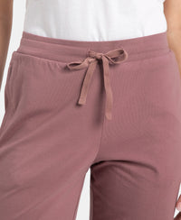 Super Combed Cotton Elastane Stretch Slim Fit Capri with Side Pockets - Burnt Rose