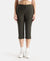 Super Combed Cotton Elastane Stretch Slim Fit Capri with Side Pockets - Olive