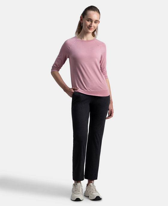 Super Combed Cotton Elastane Stretch Relaxed Fit Trackpants With Side Pockets - Black Melange