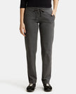 Super Combed Cotton Elastane Stretch Relaxed Fit Trackpants With Side Pockets - Charcoal Melange