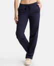 Super Combed Cotton Elastane Stretch Relaxed Fit Trackpants With Side Pockets - Navy Blazer